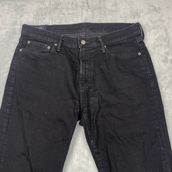 Abercrombie Fitch Jeans Mens 33x32 Black Stretch Rustin Athletic Fit Skinny Leg - Picture 3 of 10
